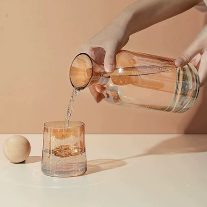 Jarra de Vidrio Decantador Lujoso + 4 Vasos Ambar Santú Home & Deco3#Naranja