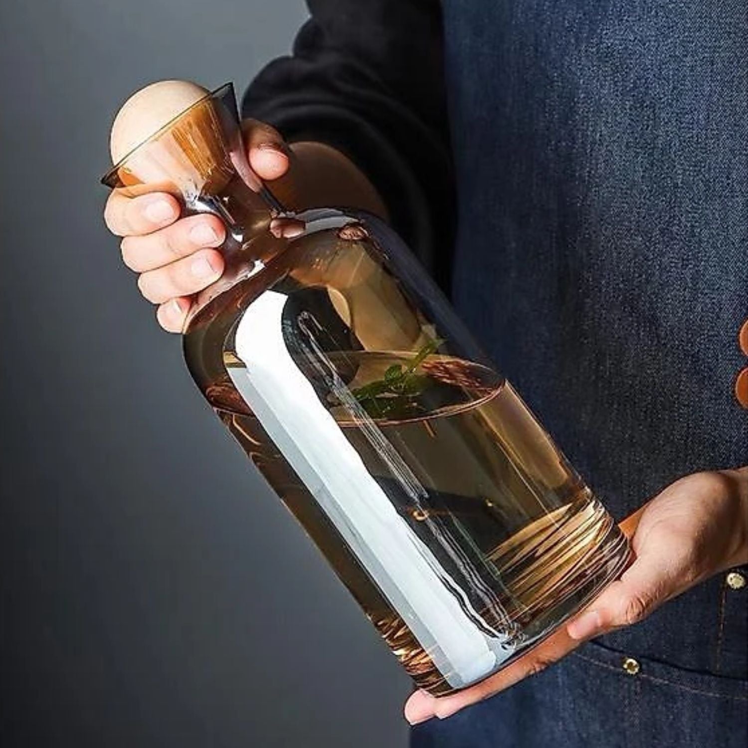 Jarra de Vidrio Decantador Lujoso + 4 Vasos Ambar Santú Home & Deco8#Naranja