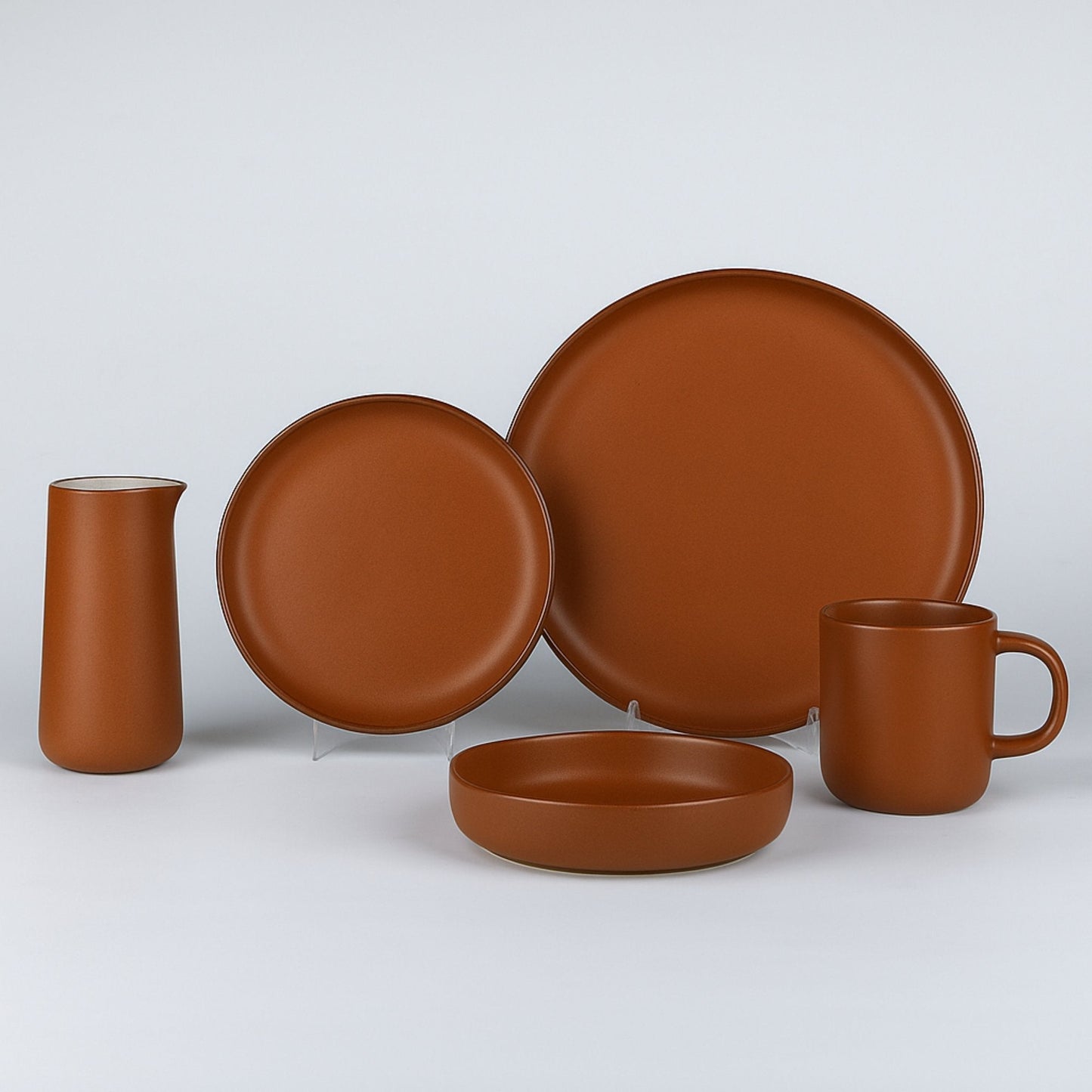 Juego de Loza 17 piezas Vajilla Cerámica Toscana Decoexpress4#Café