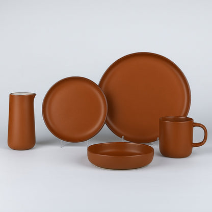 Juego de Loza 17 piezas Vajilla Cerámica Toscana Decoexpress4#Café