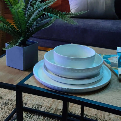 Juego de loza 24 piezas Vajilla Cerámica Manhattan5#Blanco