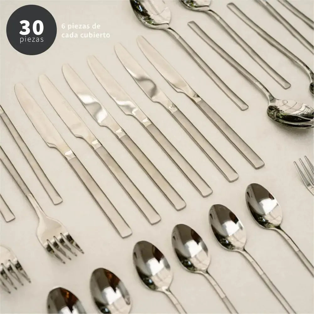 Juego de Loza 30pcs Bruselas + Cuchilleria 30pcs Puglia-Vajilla