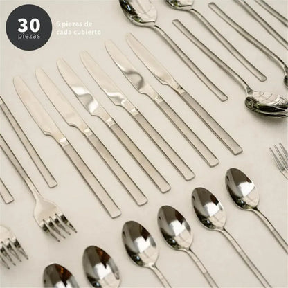 Juego de Loza 30pcs Bruselas + Cuchilleria 30pcs Puglia-Vajilla