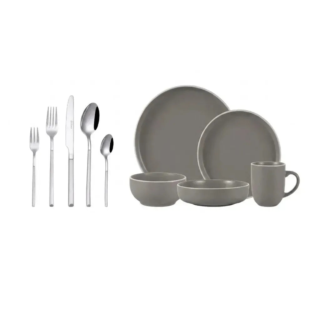Juego de Loza 30pcs Bruselas + Cuchilleria 30pcs Puglia-Vajilla