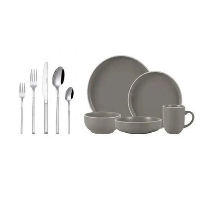 Juego de Loza 30pcs Bruselas + Cuchilleria 30pcs Puglia-Vajilla