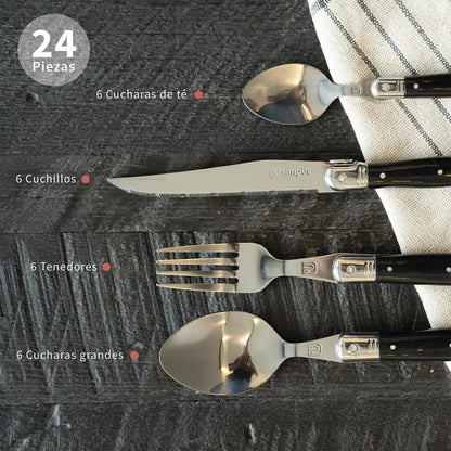 Juego de Loza 30pcs Oporto + Cuchilleria 24pcs Paris-Vajilla