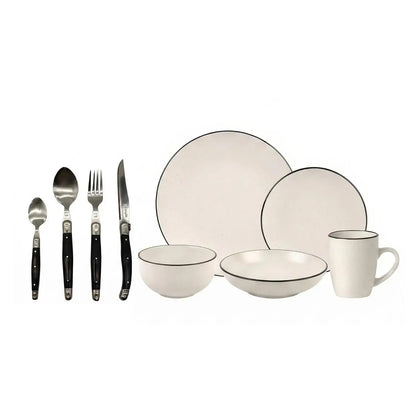 Juego de Loza 30pcs Oporto + Cuchilleria 24pcs Paris-Vajilla