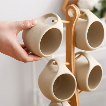 Juego de Té Nórdico Jarra y 6 Tazas con Soporte Santú Home & Deco2#Gris