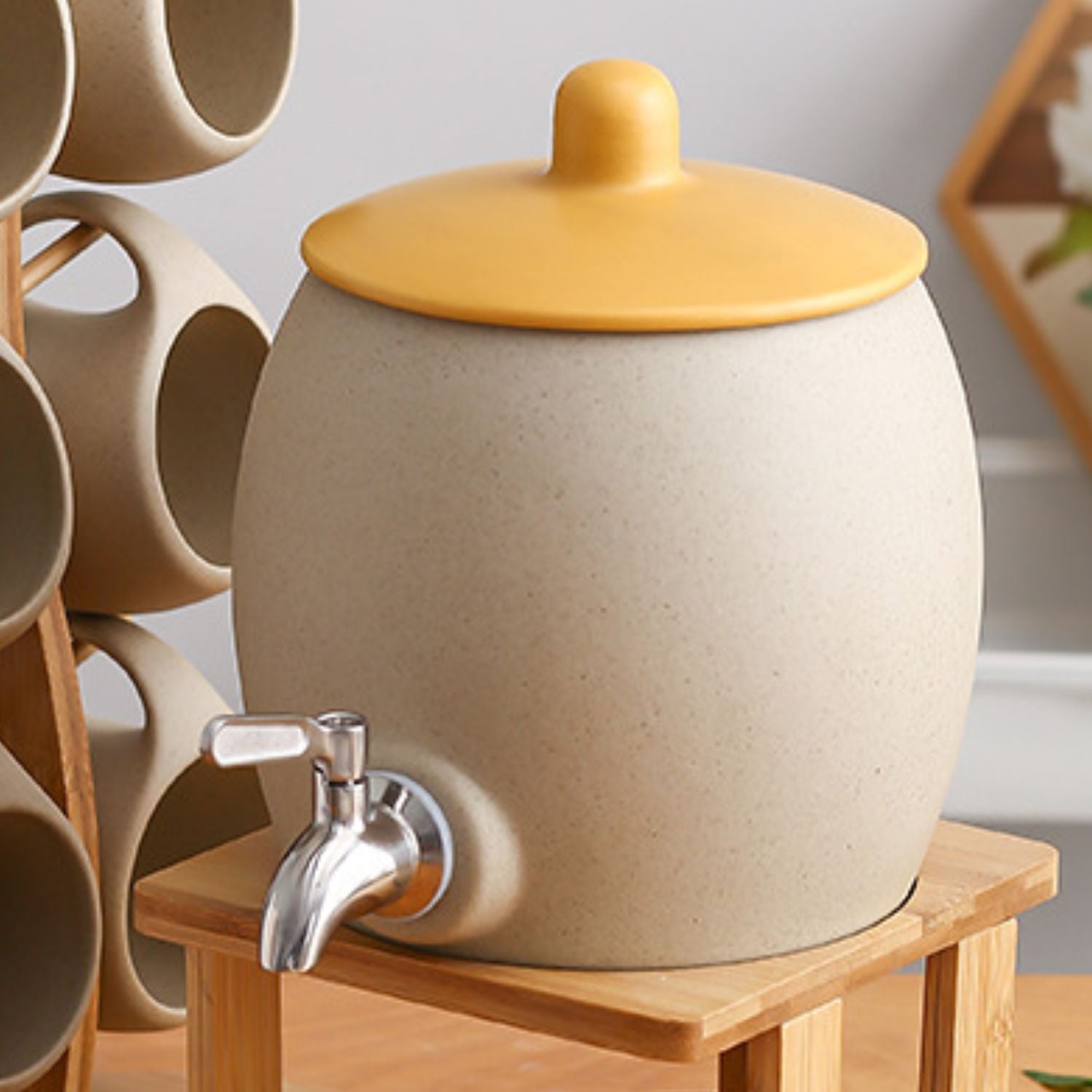 Juego de Té Nórdico Jarra y 6 Tazas con Soporte Santú Home & Deco3#Gris