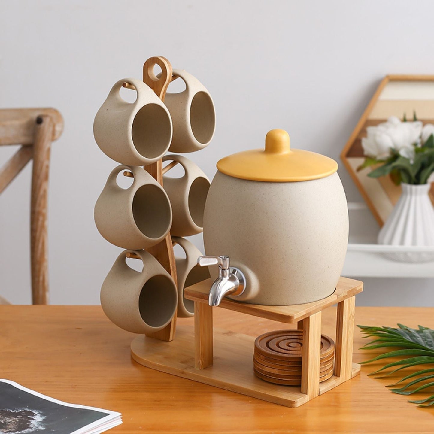 Juego de Té Nórdico Jarra y 6 Tazas con Soporte Santú Home & Deco1#Gris