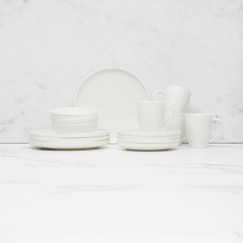 Juego de Vajilla Blanco Porcelana 16 Pzs Coquinaria