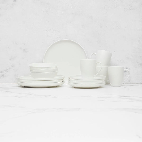 Juego de Vajilla Blanco Porcelana 16 Pzs Coquinaria