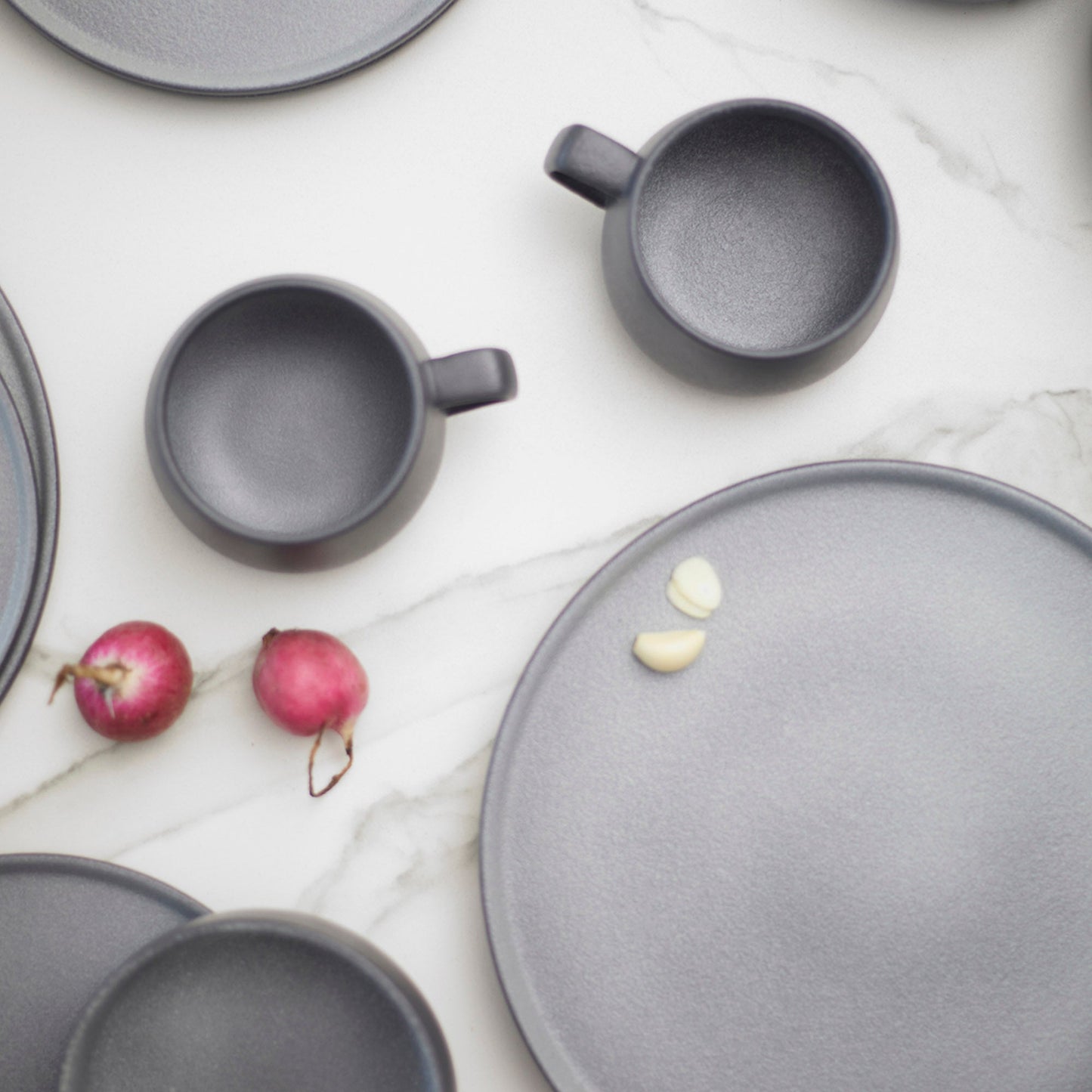 Juego de Vajilla Gris Porcelana 20 Pzs Coquinaria