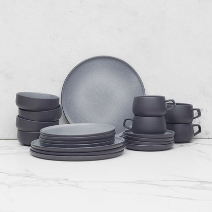 Juego de Vajilla Gris Porcelana 20 Pzs Coquinaria