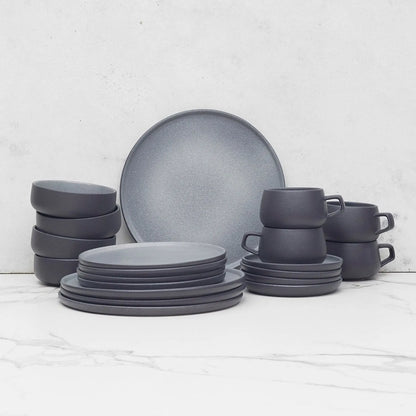 Juego de Vajilla Gris Porcelana 20 Pzs Coquinaria
