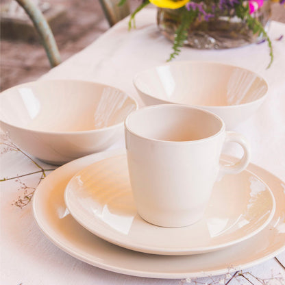 Juego Loza Cerámica 16 Piezas Decoexpress2#Blanco|crema