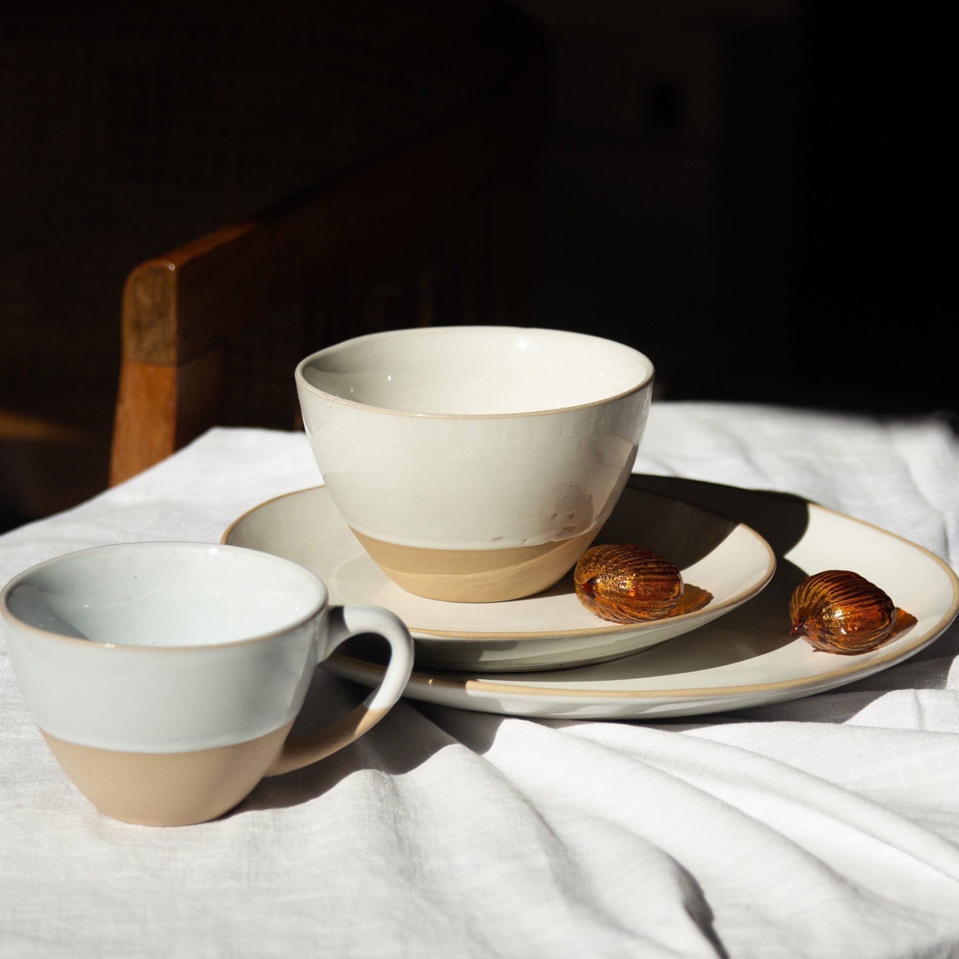 Juego de Loza London 16 Pzs Vajilla Cerámica Decoexpress2#Beige