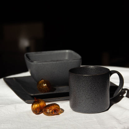 Juego de Loza Manchester 16 Pzs Vajilla Cerámica Decoexpress1#Negro