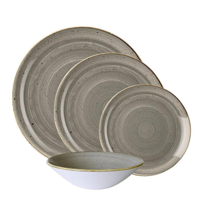 Juego Loza Stonecast Grey 16 Piezas Churchill1#Gris