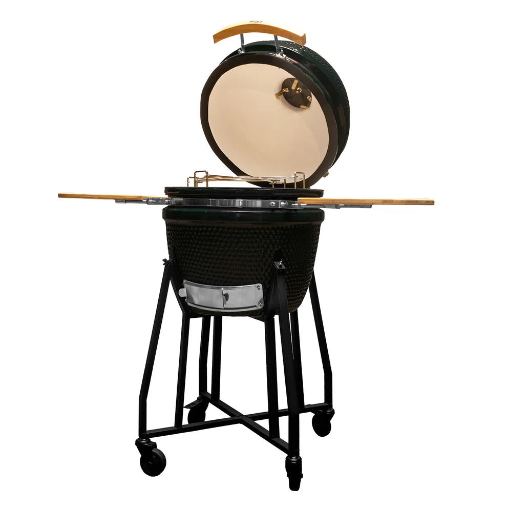 parrilla kamado a carbon  negra 