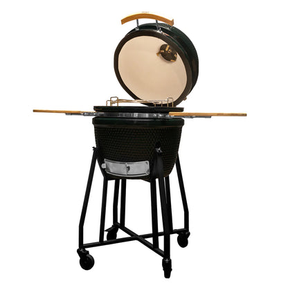 parrilla kamado a carbon  negra 