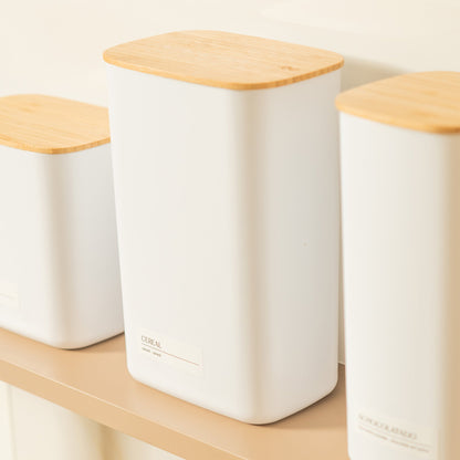 Contenedor Hermético Con Tapa de Bambú Keep 2.3 Lls Ou4#Blanco
