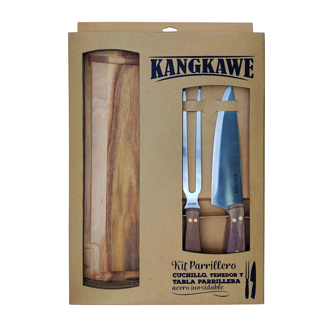 Kit Tabla + Cuchillo & Tenedor Kangkawe9#Acero