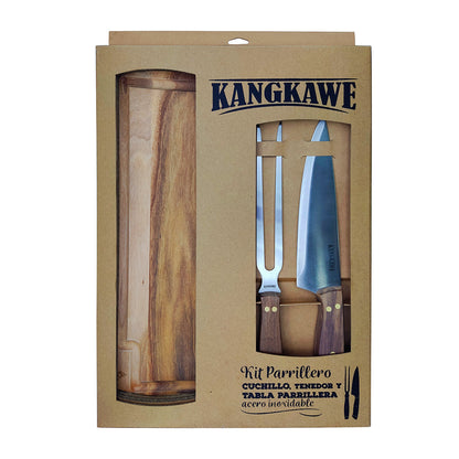 Kit Tabla + Cuchillo & Tenedor Kangkawe9#Acero