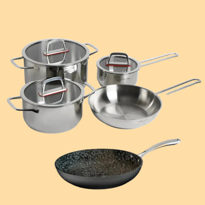Kit Batería Burdeos + Sartén Narbona 24 cms 8 pzs Simple Cook