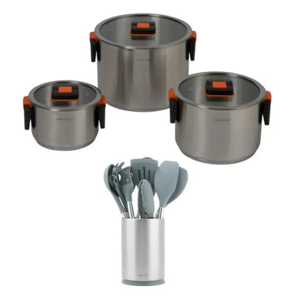 Kit Bateria Lyon + Set de Utensilios Cuisine 10 pzs Simple Cook