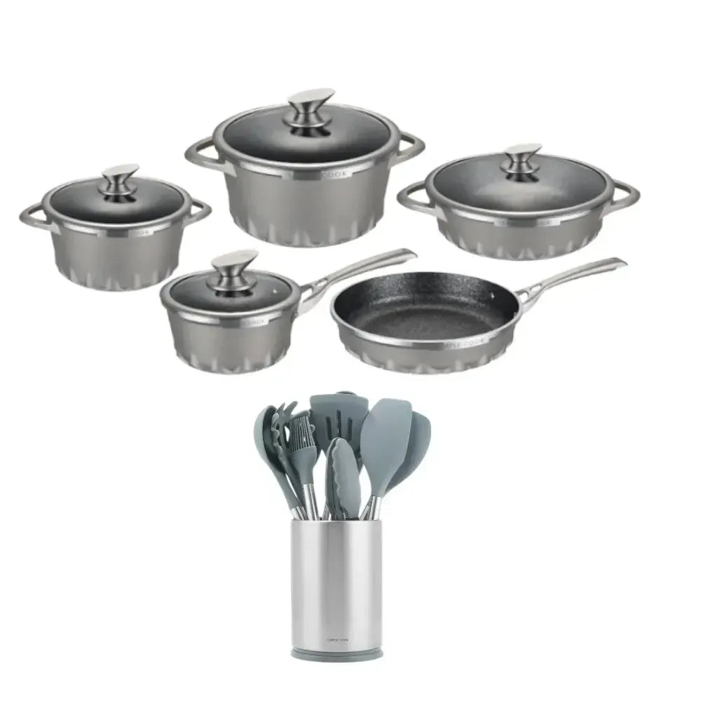 Kit Bateria Mont Blanc + Set de Utensilios Cuisine 10 pzs Simple Cook