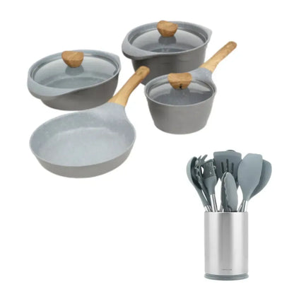 Kit Batería Simple Cook Alfetta 7 pzs + Set de Utensilios Cuisine 10 pzs Simple Cook