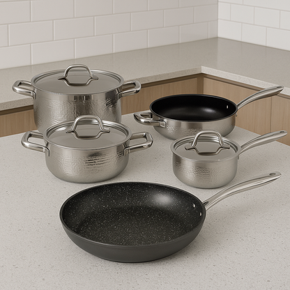 Kit Batería Simple Cook Sevilla 7pzs + Sartén Simple Cook Narbona 20 cms