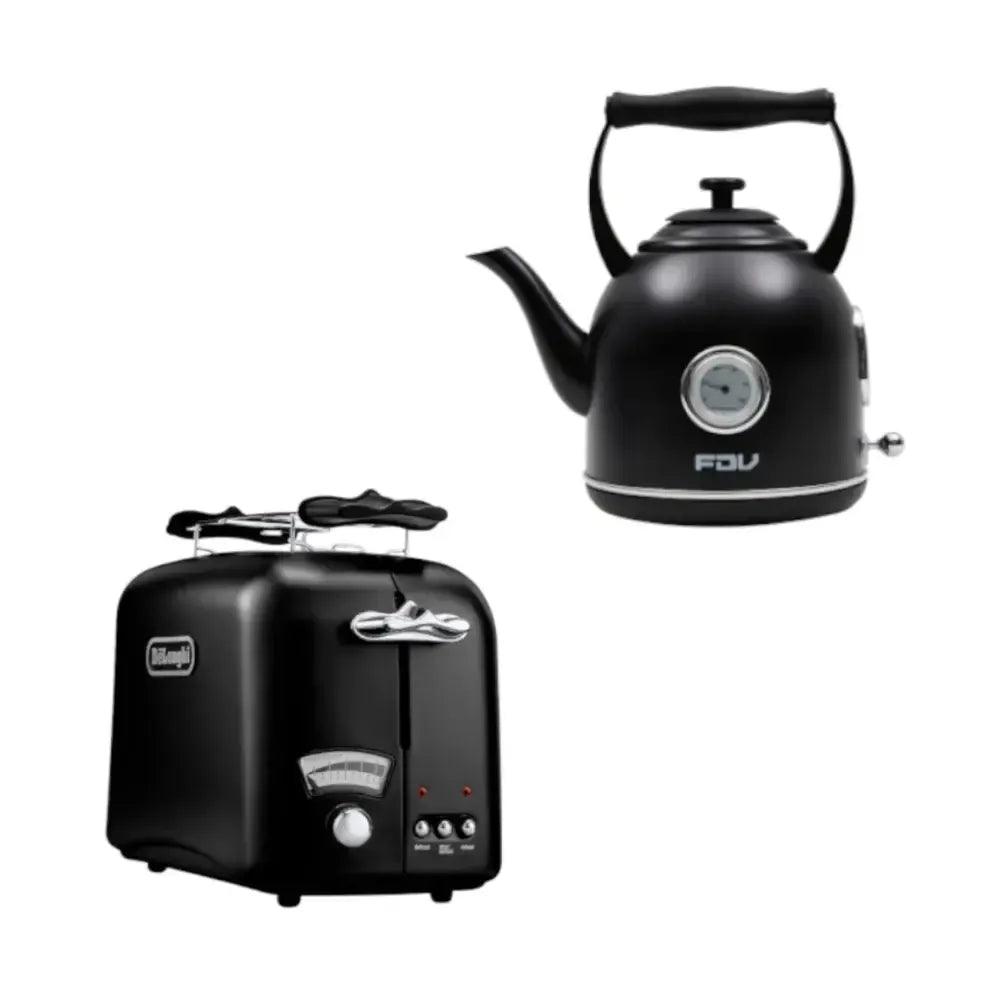 Kit Black Hervidor Iconic FDV + Tostador Argento De Longhi