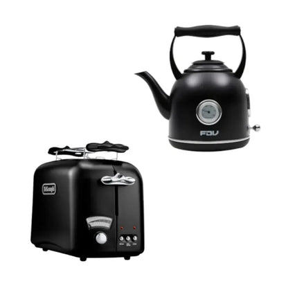 Kit Black Hervidor Iconic FDV + Tostador Argento De Longhi