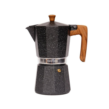 Kit Cafetera Italiana Volterra 9 Tazas Simple Cook + Espumador de Leche Aerolatte FDV