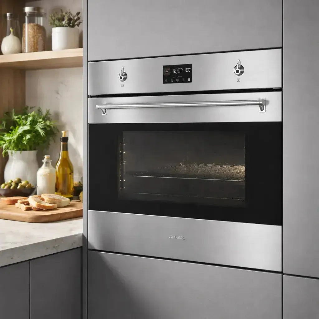 Kit Campana 60 + Encimera Gas Clasica 90 6 Quemadores + Horno Galileo Pirolitico Smeg-Kits de Cocción