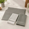 Kit Cocina 4 Piezas: 2 Mat Secaplatos 38x51 + Paños Algodón 50x70 Gris Decoexpress-Secaplatos
