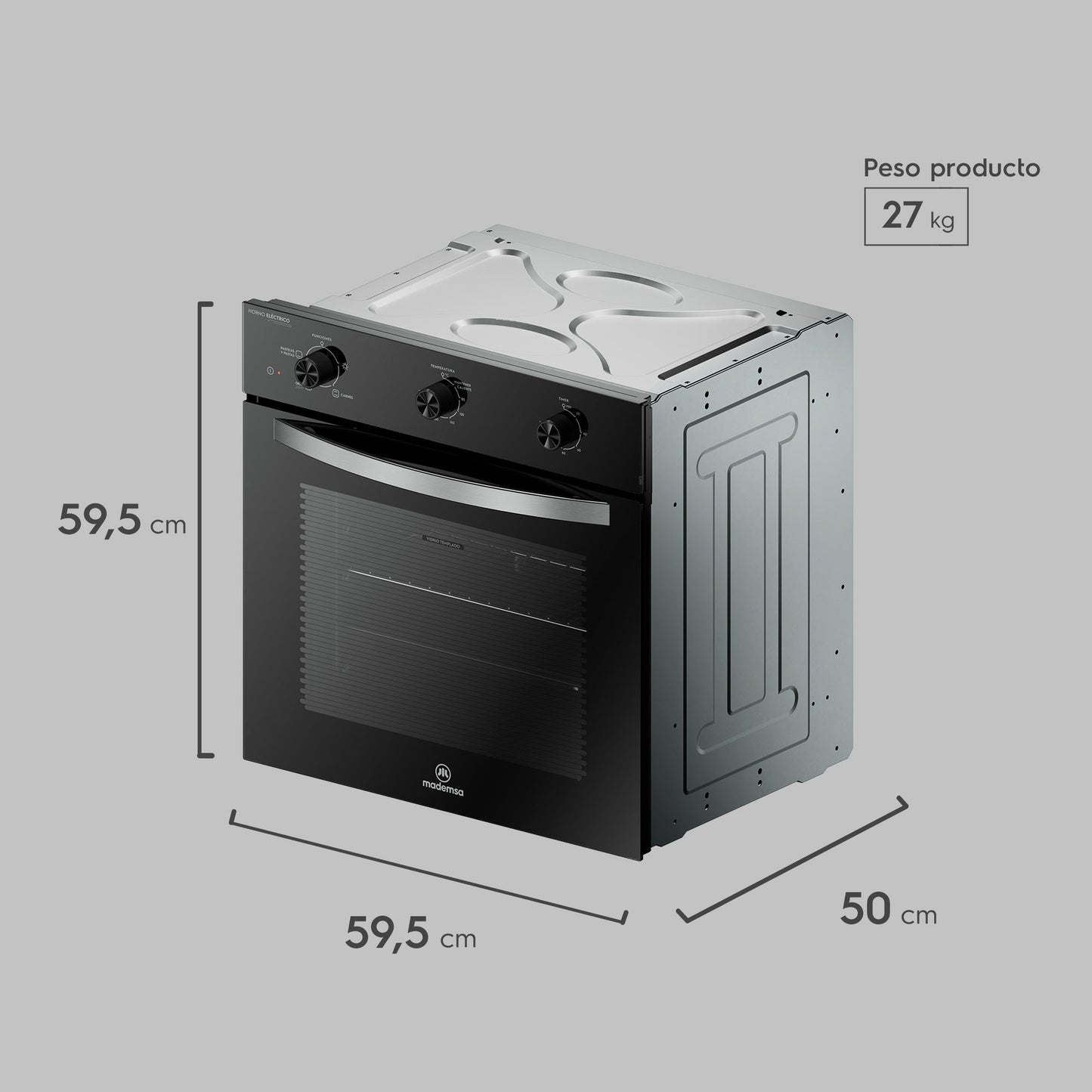 Kit empotrable Horno OM6TB + Encimera KM4CX + Campana DM6SS Mademsa-Combinaciones y Kits