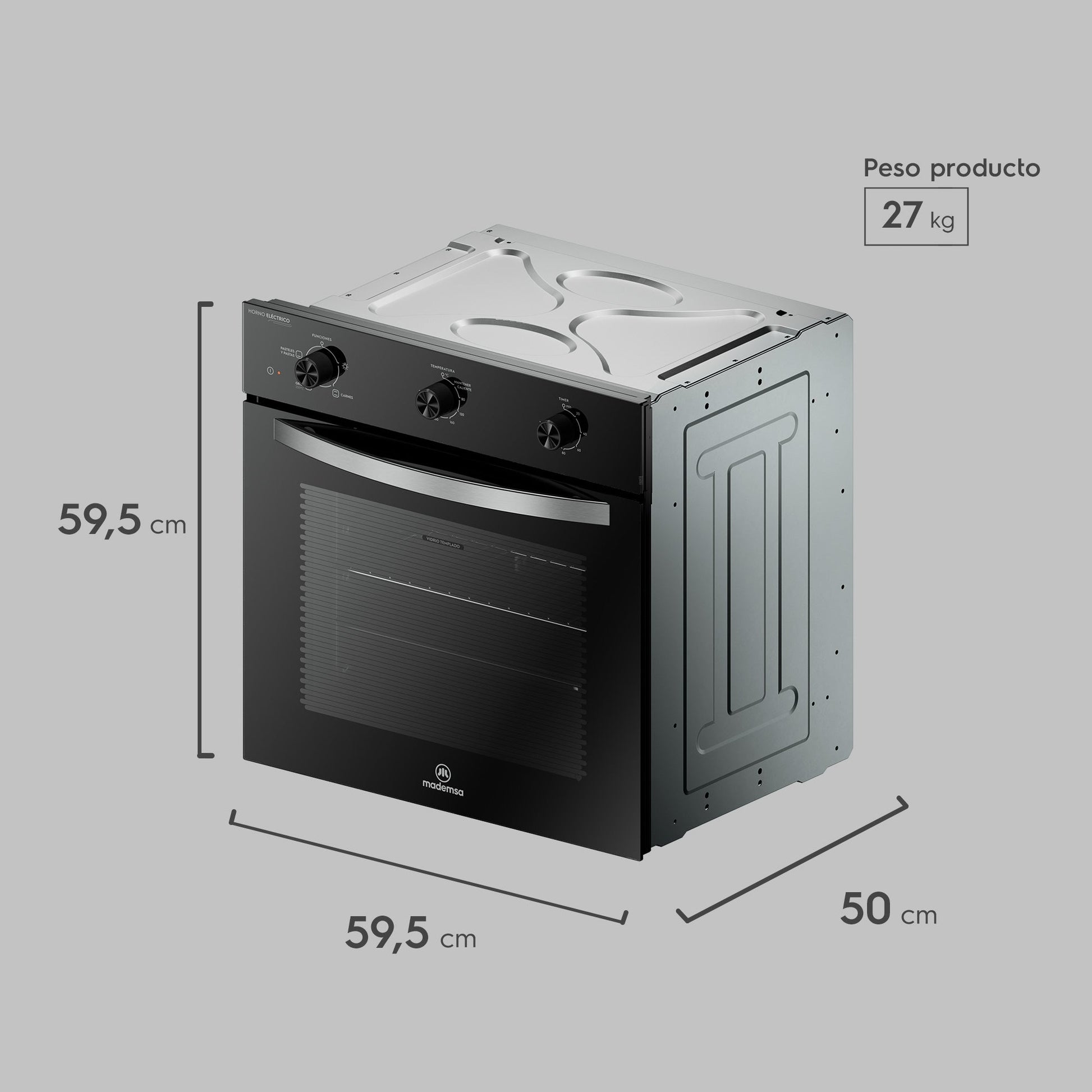 Kit empotrable Horno OM6TB + Encimera KM4CX + Campana DM6SS Mademsa-Combinaciones y Kits