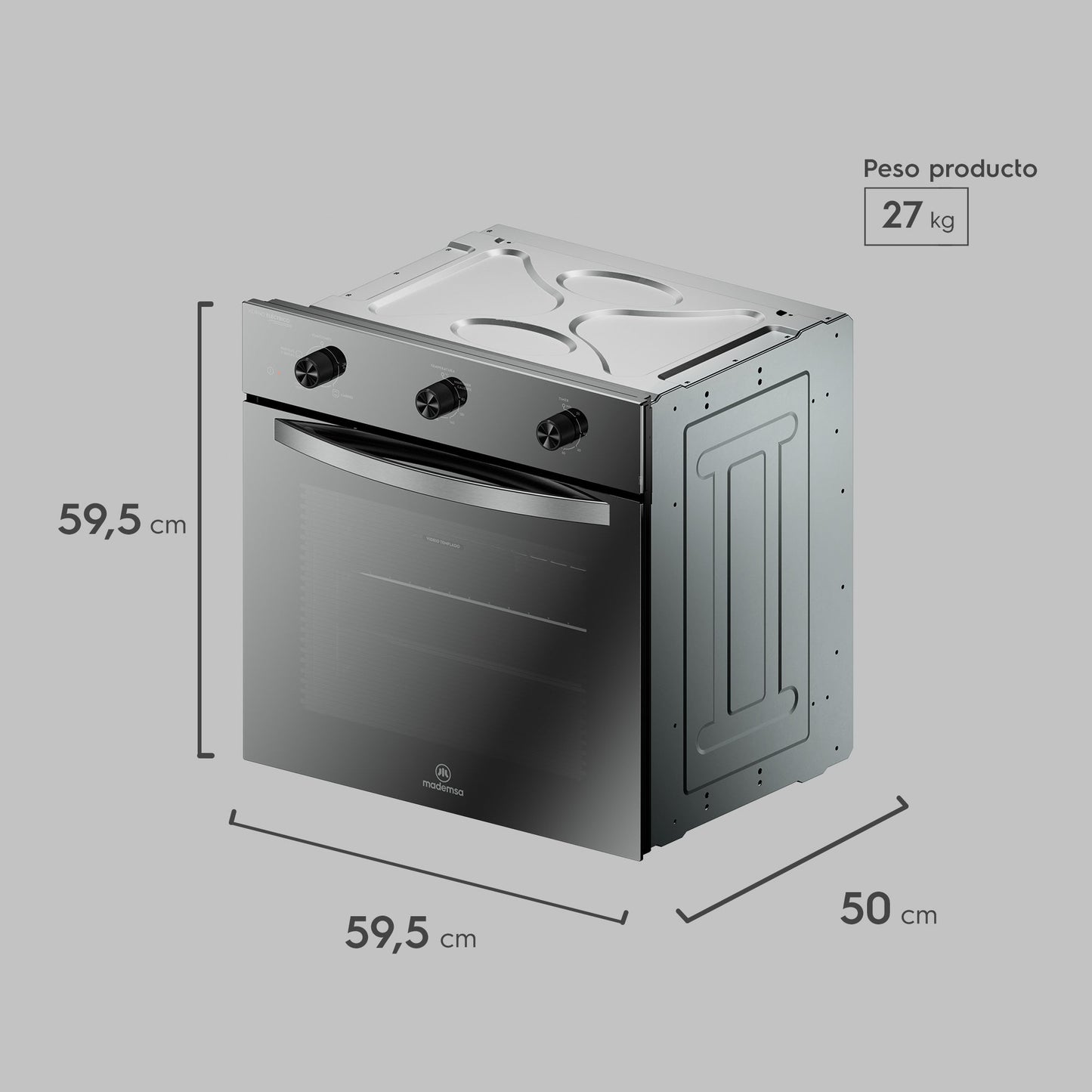 Kit empotrable Horno OM6TX + Encimera KM4TX + Campana DM6SS Mademsa-Combinaciones y Kits