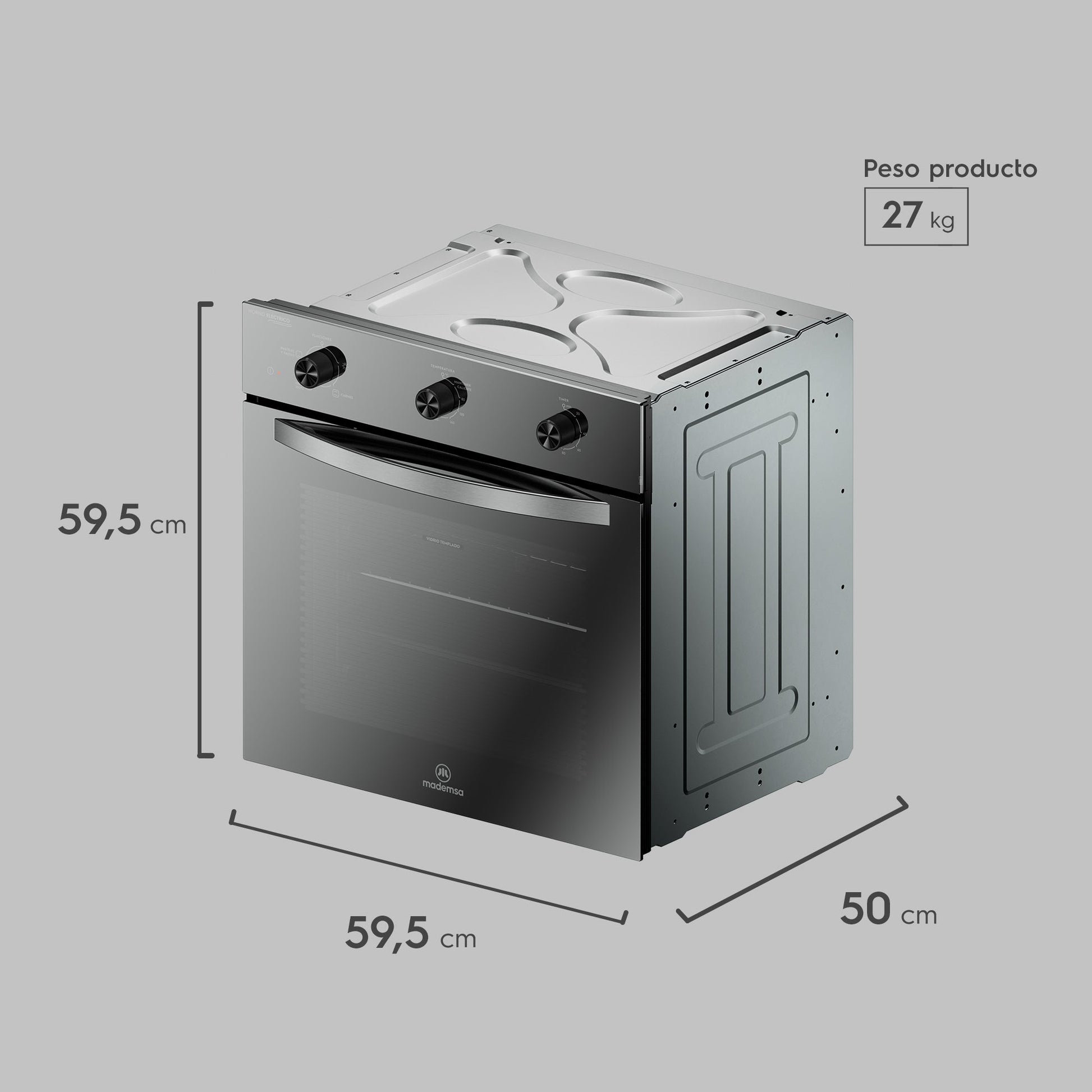Kit empotrable Horno OM6TX + Encimera KM4TX + Campana DM6SS Mademsa-Combinaciones y Kits