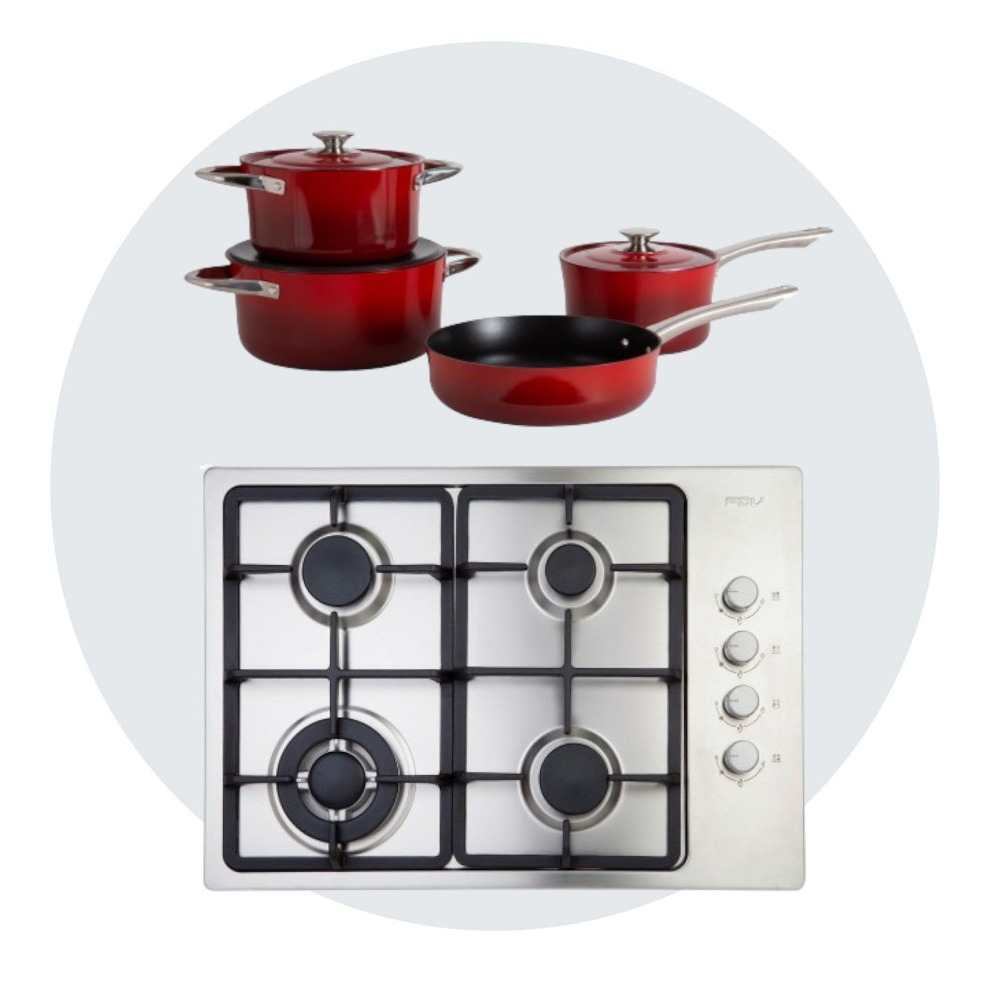 Kit Encimera Design Gas Natural FDV + Batería Versalles 7 Pzas Simplecook-Kitchen Center