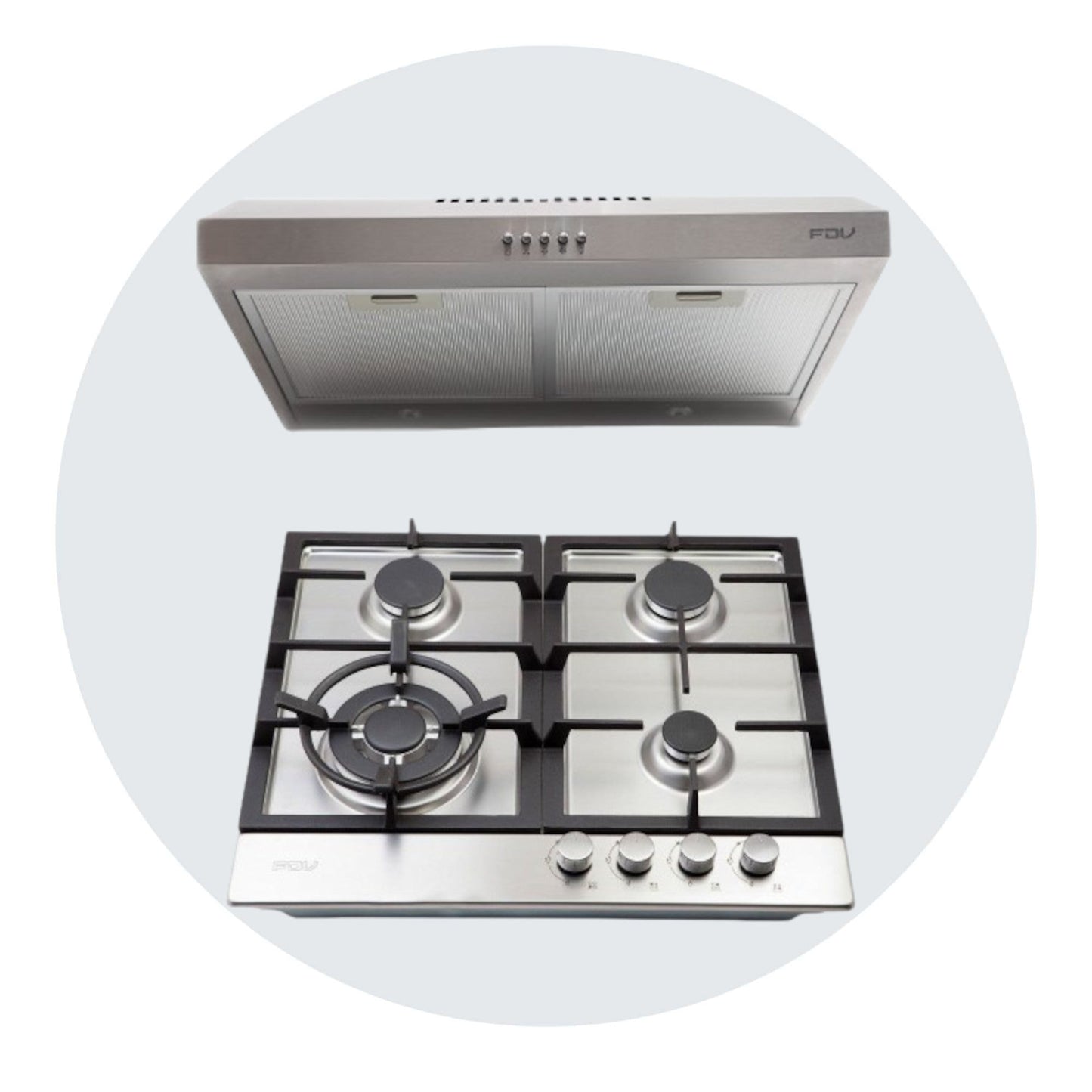 Kit Encimera FDV Design 60 Gas Natural + Campana FDV Class 60-Kitchen Center