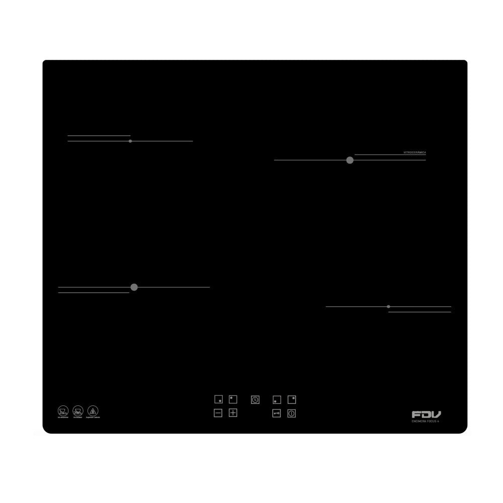 Kit Encimera FDV Vitro Focus + Campana FDV Twin Black 60-Kitchen Center