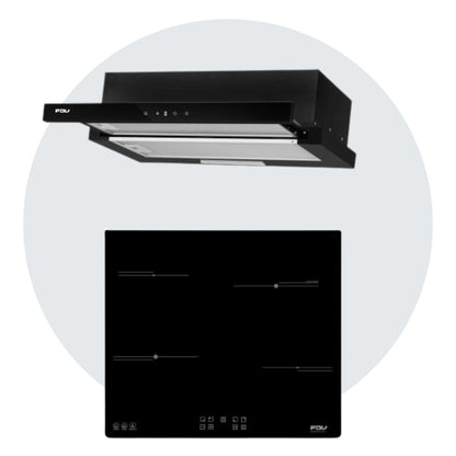 Kit Encimera FDV Vitro Focus + Campana FDV Twin Black 60-Kitchen Center