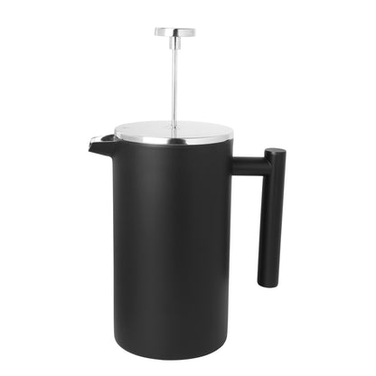 Kit Espumador Inalámbrico Recargable Spuma + Cafetera Prensa Francesa Simple Cook Bolonia Negra