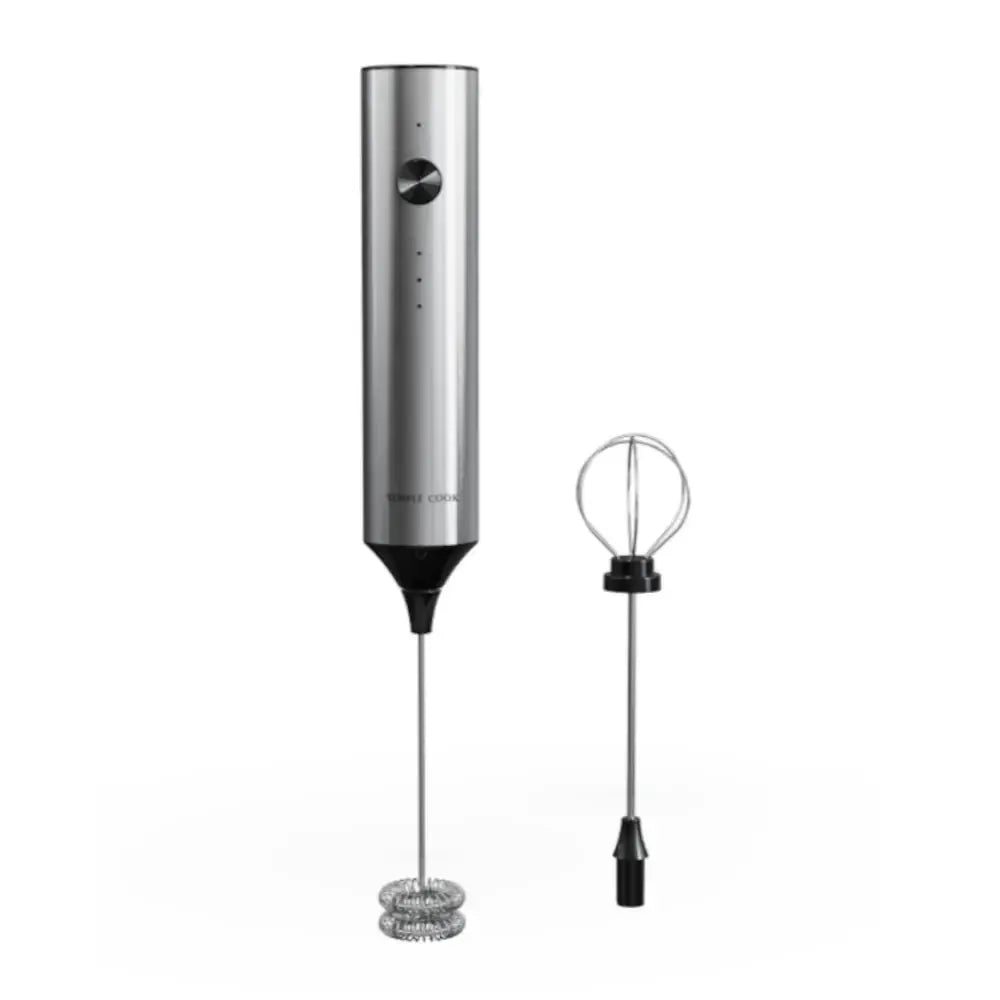 Kit Espumador Inalámbrico Recargable Spuma + Cafetera Prensa Francesa Simple Cook Bolonia Negra
