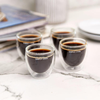 Kit Espumador Inalámbrico Recargable Spuma + Set 4 tazas Simple Cook Espresso