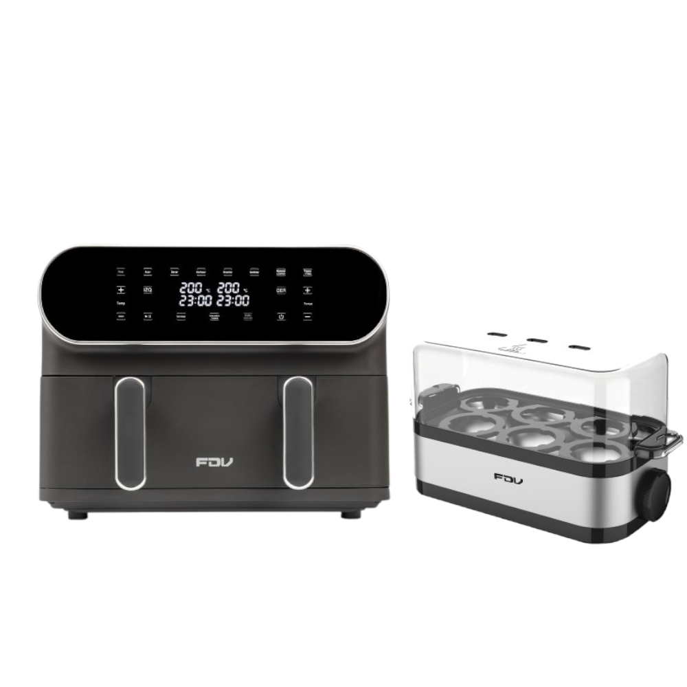 Kit Freidora Air Max Duo 11 Lts FDV + Hervidor de Huevos FDV-Kitchen Center